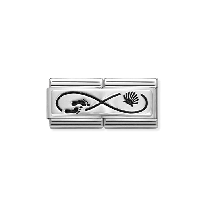 Nomination Silver Engraved (IC) Composable Double Classic Steel and Santiago's Walk Charm Image 1