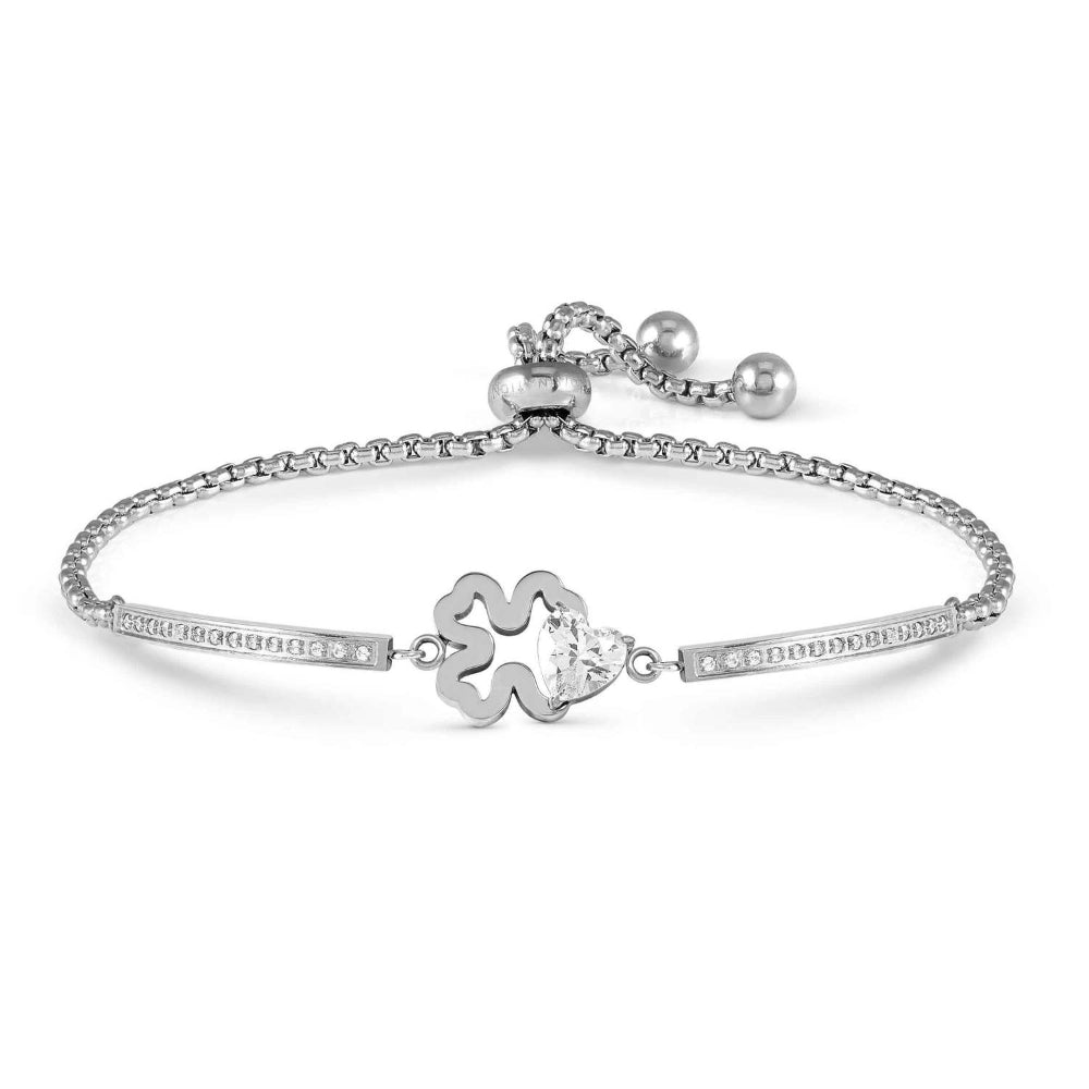 Nomination Silver Milleluci Ed Four Leaf Cubic Zirconia Bracelet Image