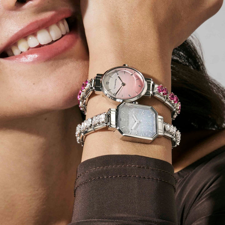 Nomination Silver Oval Pastel Blue Stainless Steel Women&