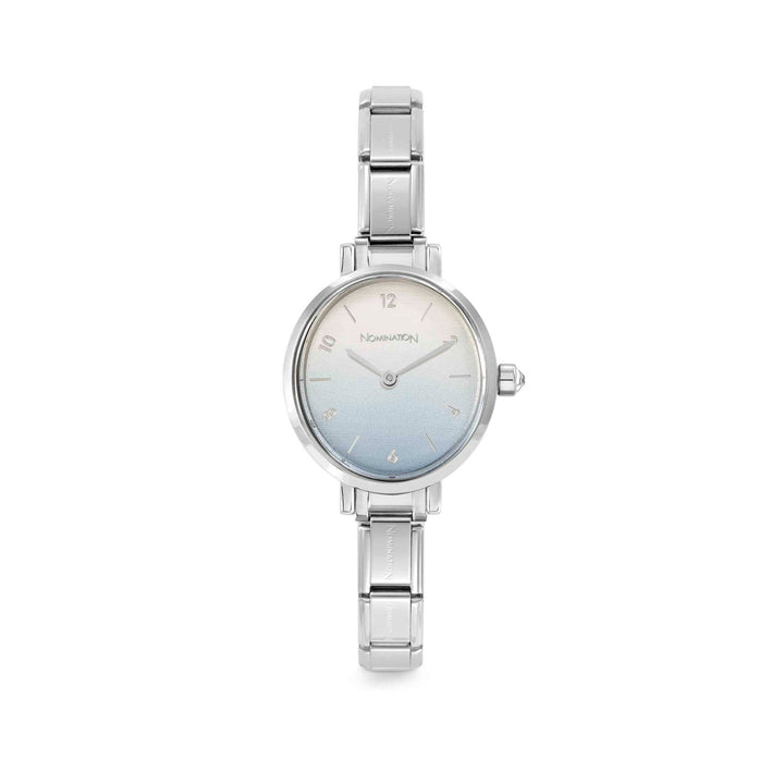 Nomination Silver Oval Pastel Blue Stainless Steel Women&