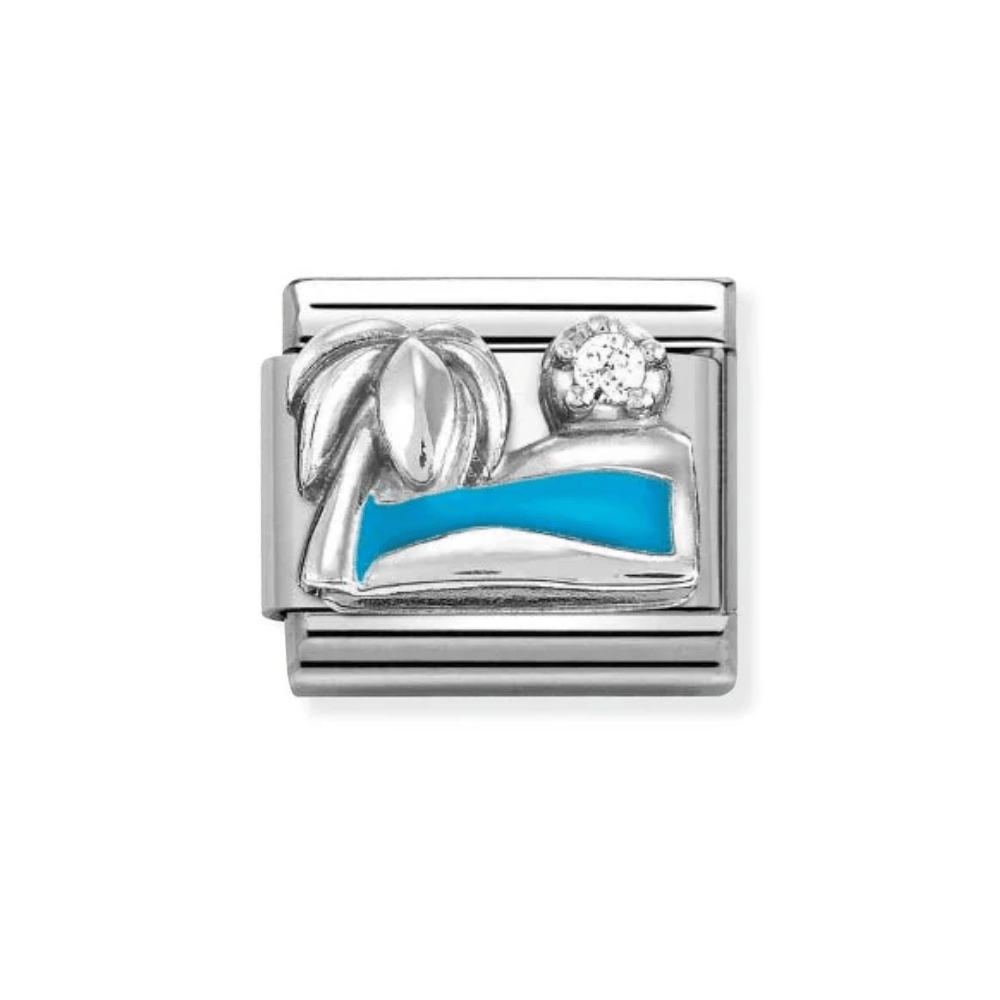 Nomination Silver Palm Tree with Blue Sea Charm - MococoNomination330305/198033497528261Charms