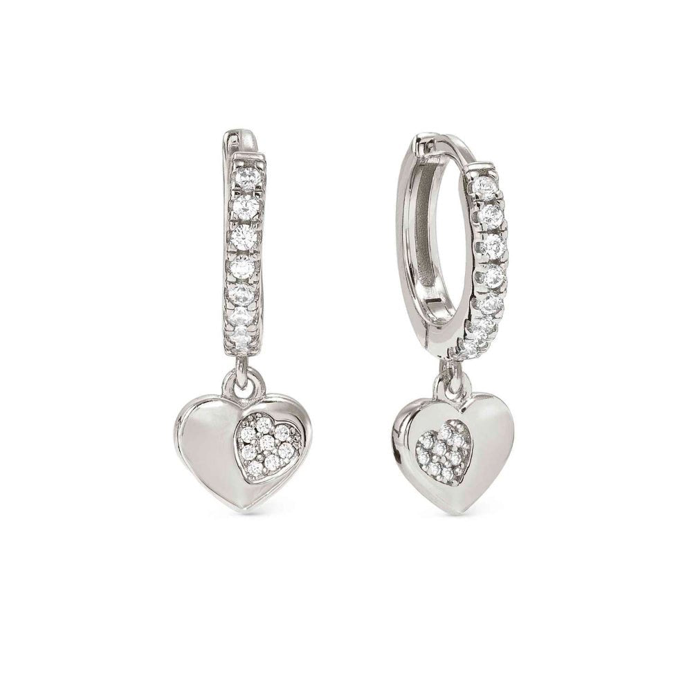 Nomination Silver Petit Sparkle and Cubic Zirconia Heart Hoop Earrings - MococoNomination242305/0048033497572752Earrings