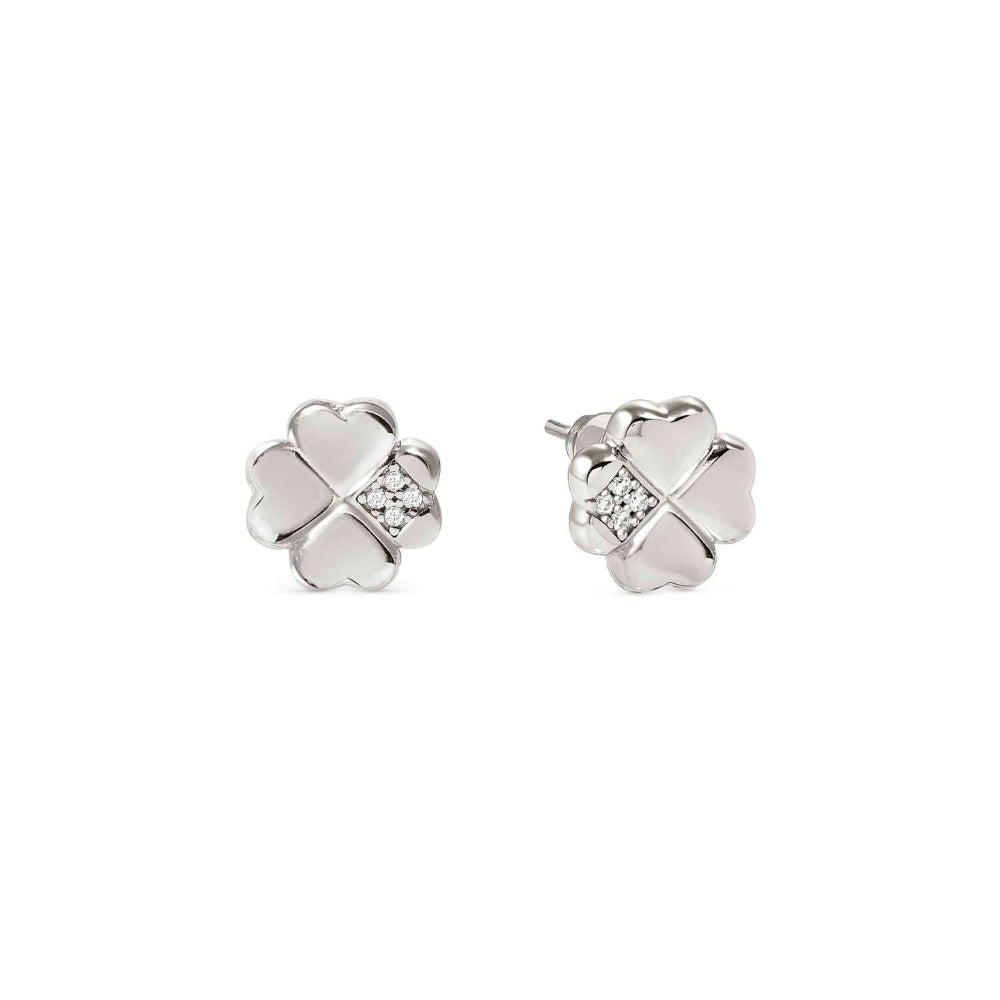 Nomination Silver Petit Sparkle Cubic Zirconia Four-Leaf Clover Earrings Image