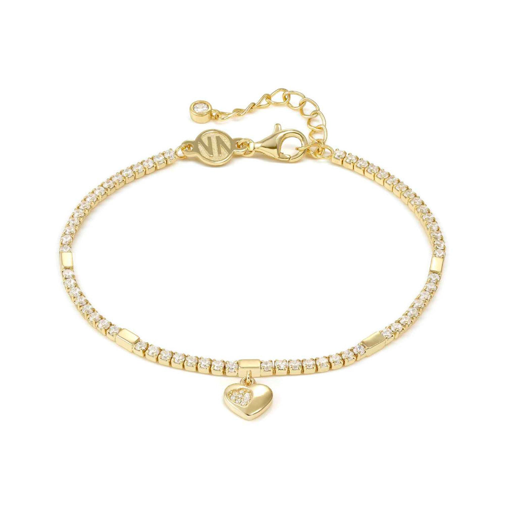 Nomination Silver Petit Sparkle Cubic Zirconia Gold Heart Tennis (Rich) Bracelet Image