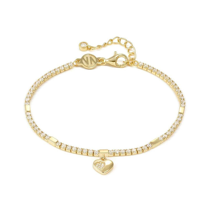 Nomination Silver Petit Sparkle Cubic Zirconia Gold Heart Tennis (Rich) Bracelet - MococoNomination242302/0068033497572462Bracelets