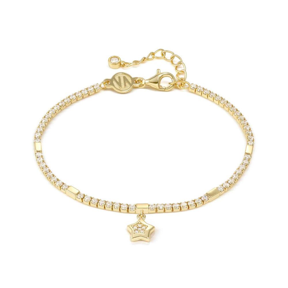 Nomination Silver Petit Sparkle Cubic Zirconia Gold Star Tennis (Rich) Bracelet - MococoNomination242302/0098033497572486Bracelets