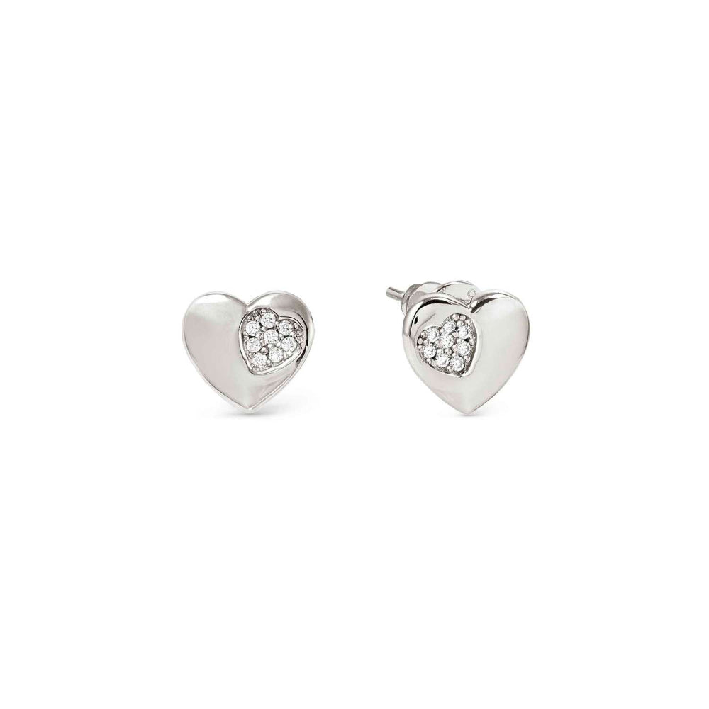 Nomination Silver Petit Sparkle Cubic Zirconia Heart Earrings Image