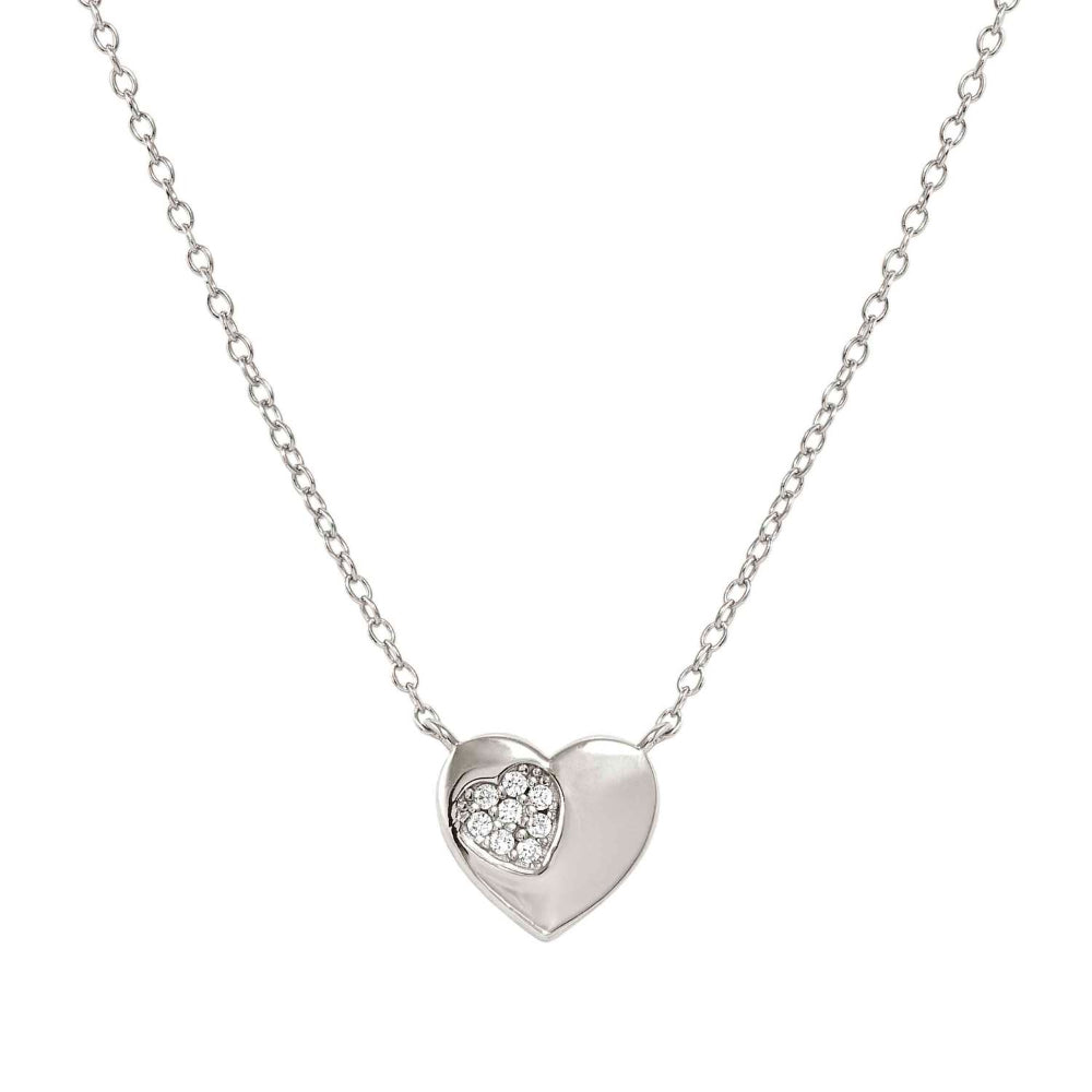 Nomination Silver Petit Sparkle Cubic Zirconia Heart Necklace Image