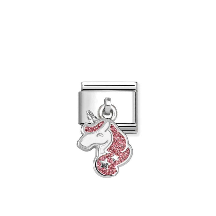 Nomination Silver Pink Glitter Unicorn Dangle Charm - MococoNomination331805/208033497580627Charms