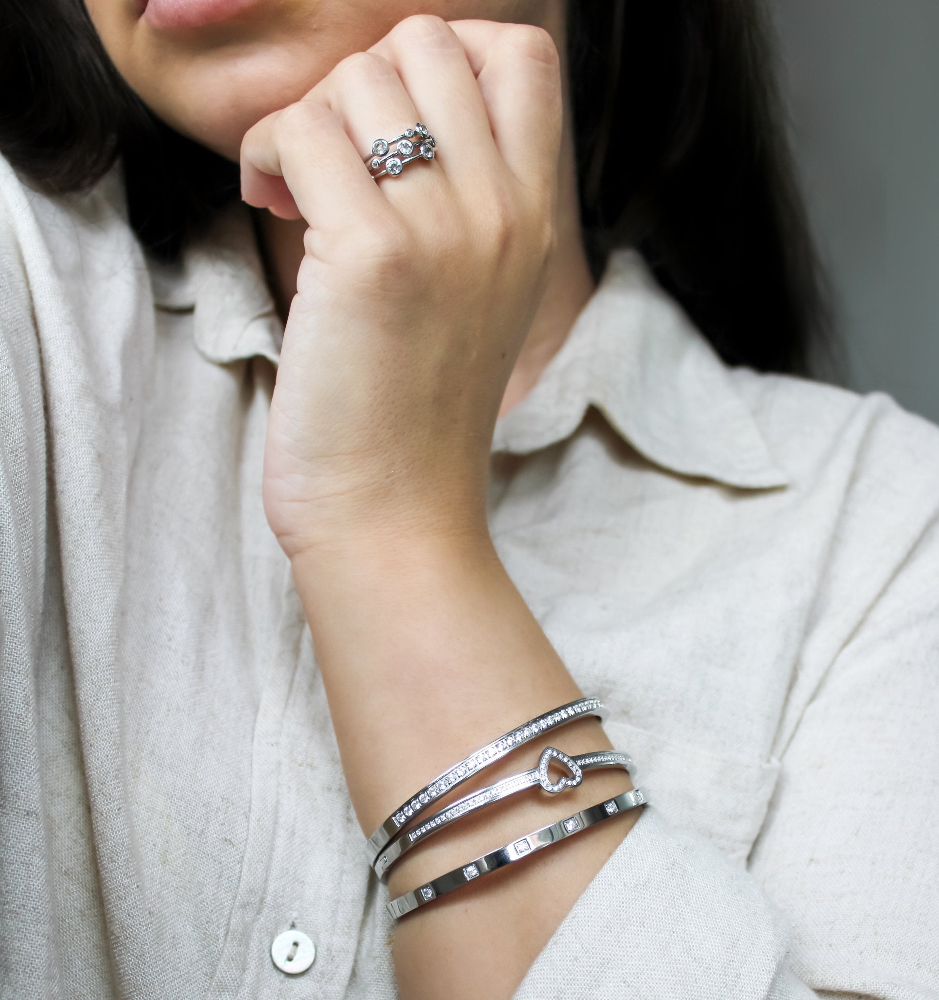 Nomination Silver Pretty Rigid CZ Bangle – Mococo