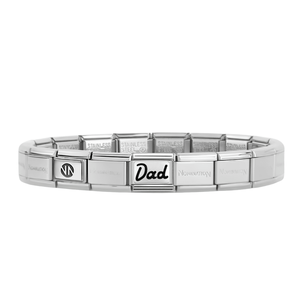 Nomination Silver Starter Bracelet With Dad Charm - MococoNominationBracelets