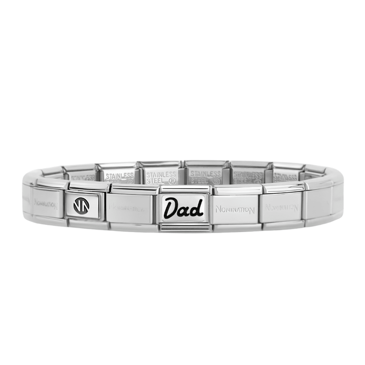 Nomination Silver Starter Bracelet With Dad Charm - MococoNominationBracelets