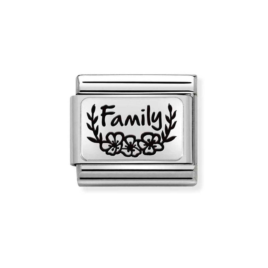 Nomination Silver Starter Bracelet With Family With Flowers Charm - MococoNominationBracelets