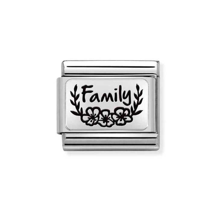 Nomination Silver Starter Bracelet With Family With Flowers Charm - MococoNominationBracelets