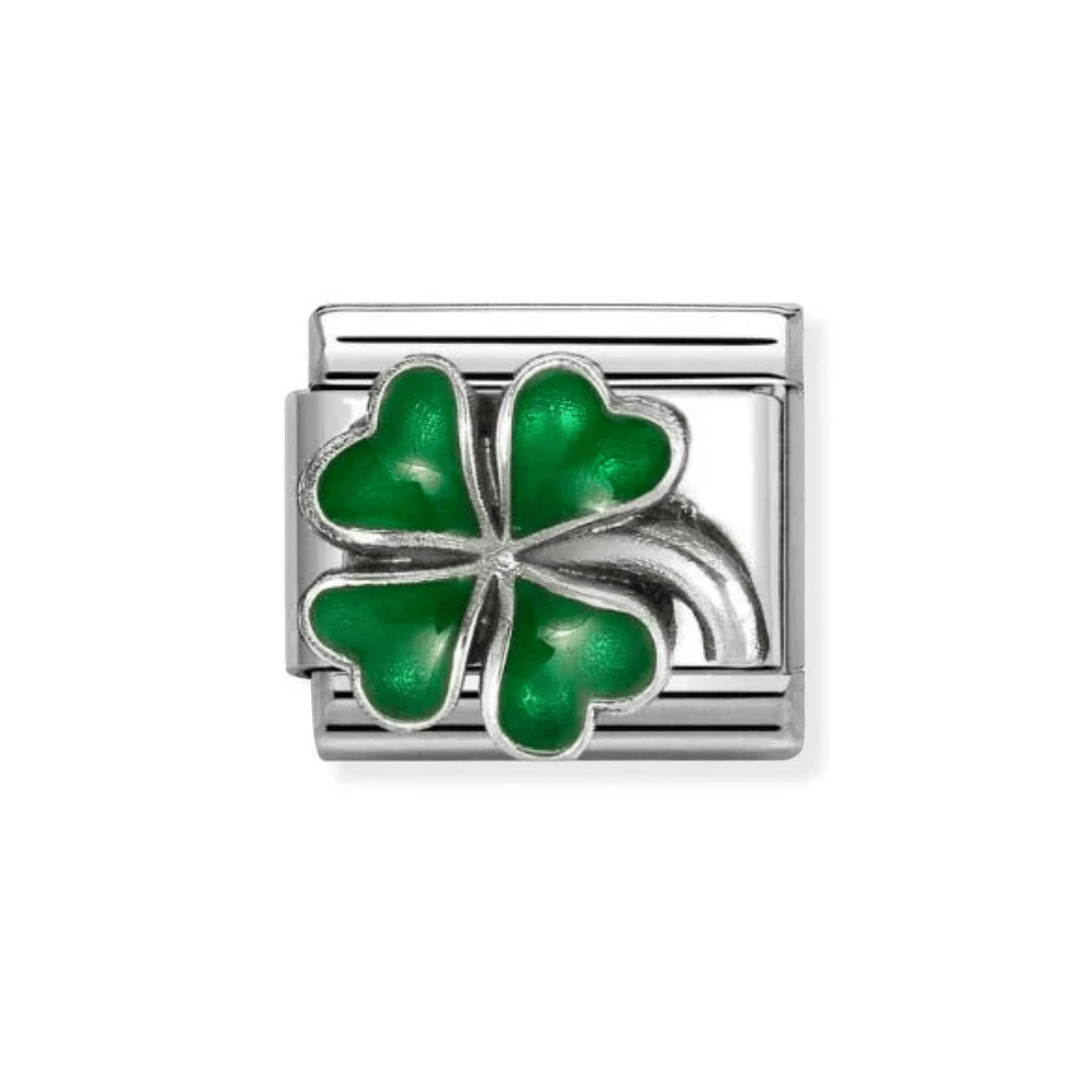 Nomination Silver Starter Bracelet With Four Leaf Clover Charm - MococoNominationBracelets
