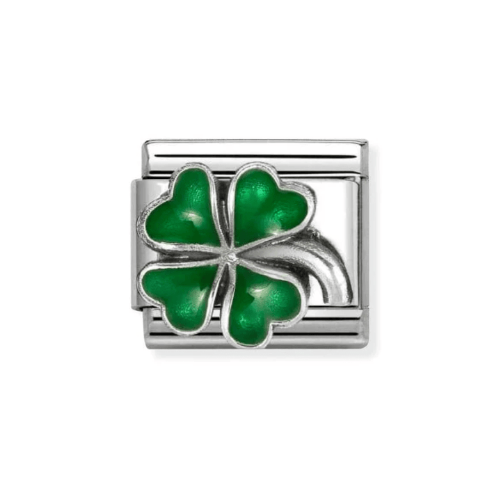 Nomination Silver Starter Bracelet With Four Leaf Clover Charm - MococoNominationBracelets
