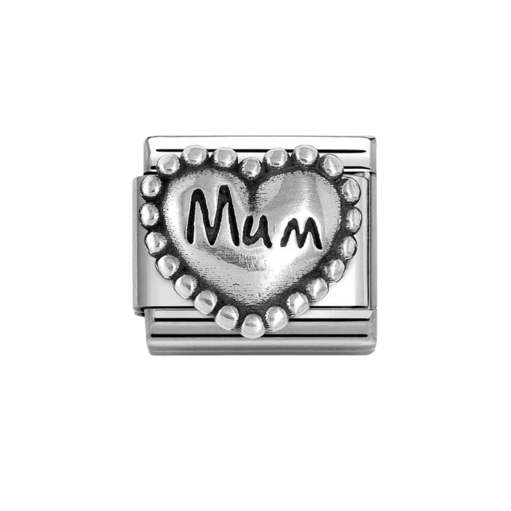Nomination Silver Starter Bracelet With Mum Beaded Heart Charm - MococoNominationBracelets