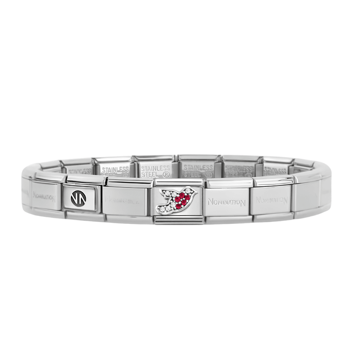 Nomination Silver Starter Bracelet With Robin Crystal Charm - MococoNominationBracelets