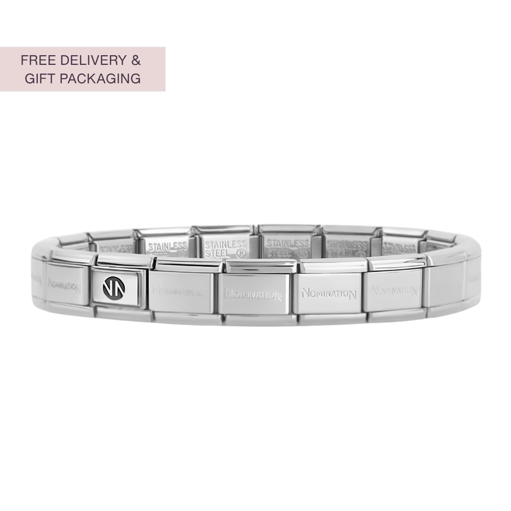 Nomination Silver Starter Bracelet With Silver Cz Greek Eye Charm - MococoNominationBracelets