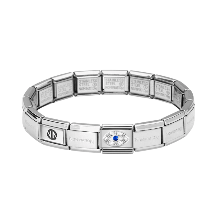 Nomination Silver Starter Bracelet With Silver Greek Eye Charm - MococoNominationBracelets