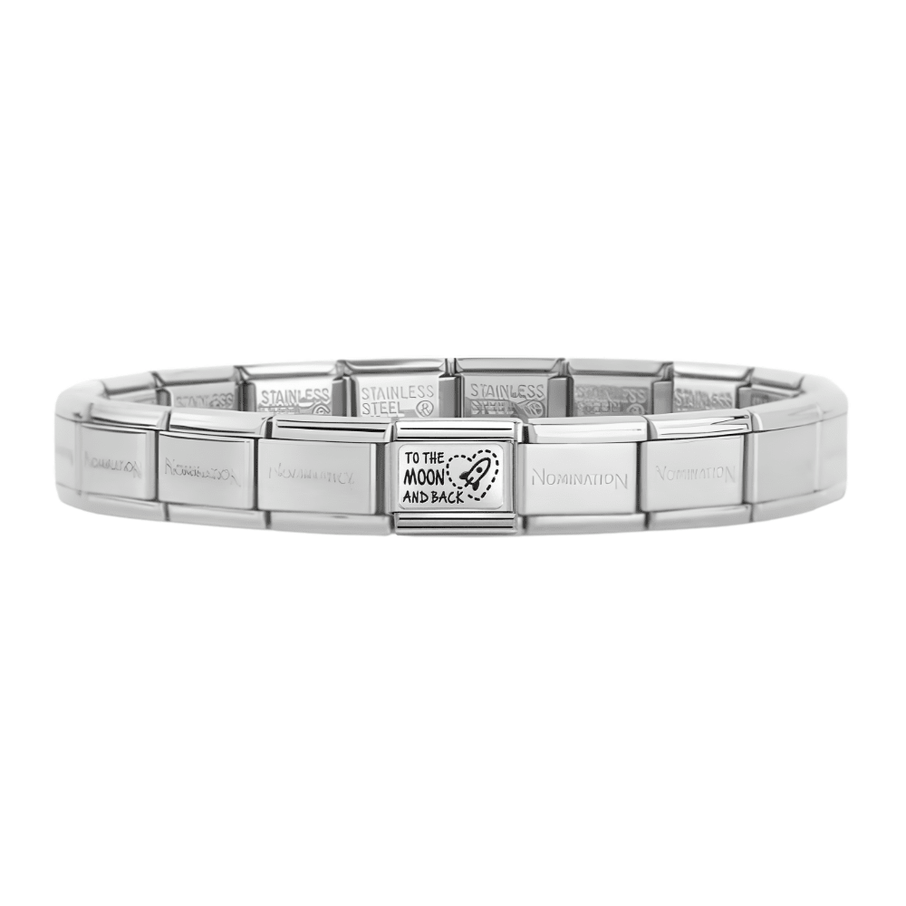 Nomination Silver Starter Bracelet With To The Moon and Back Charm - MococoNominationBracelets