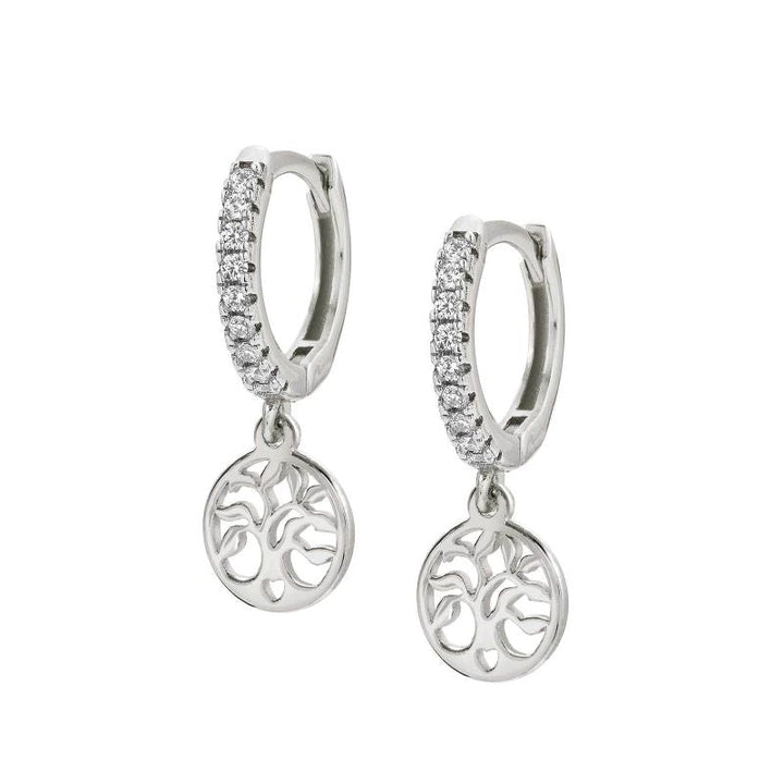 Nomination Silver Tree of Life Crystal Huggie Hoop Earrings - MococoNomination148604/0478033497497765Earrings