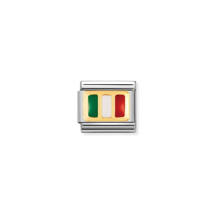 Nomination Stainless Yellow Gold Italy Flag Enamel Link Charm - MococoNomination030234/218033497041067Charms