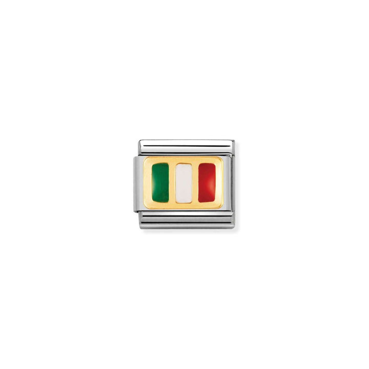 Nomination Stainless Yellow Gold Italy Flag Enamel Link Charm - MococoNomination030234/218033497041067Charms