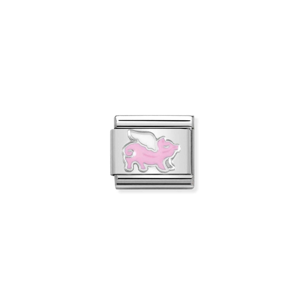 Nomination Sterling Silver Enamel Flying Pig Link Charm - MococoNomination330204/178033497462251Charms