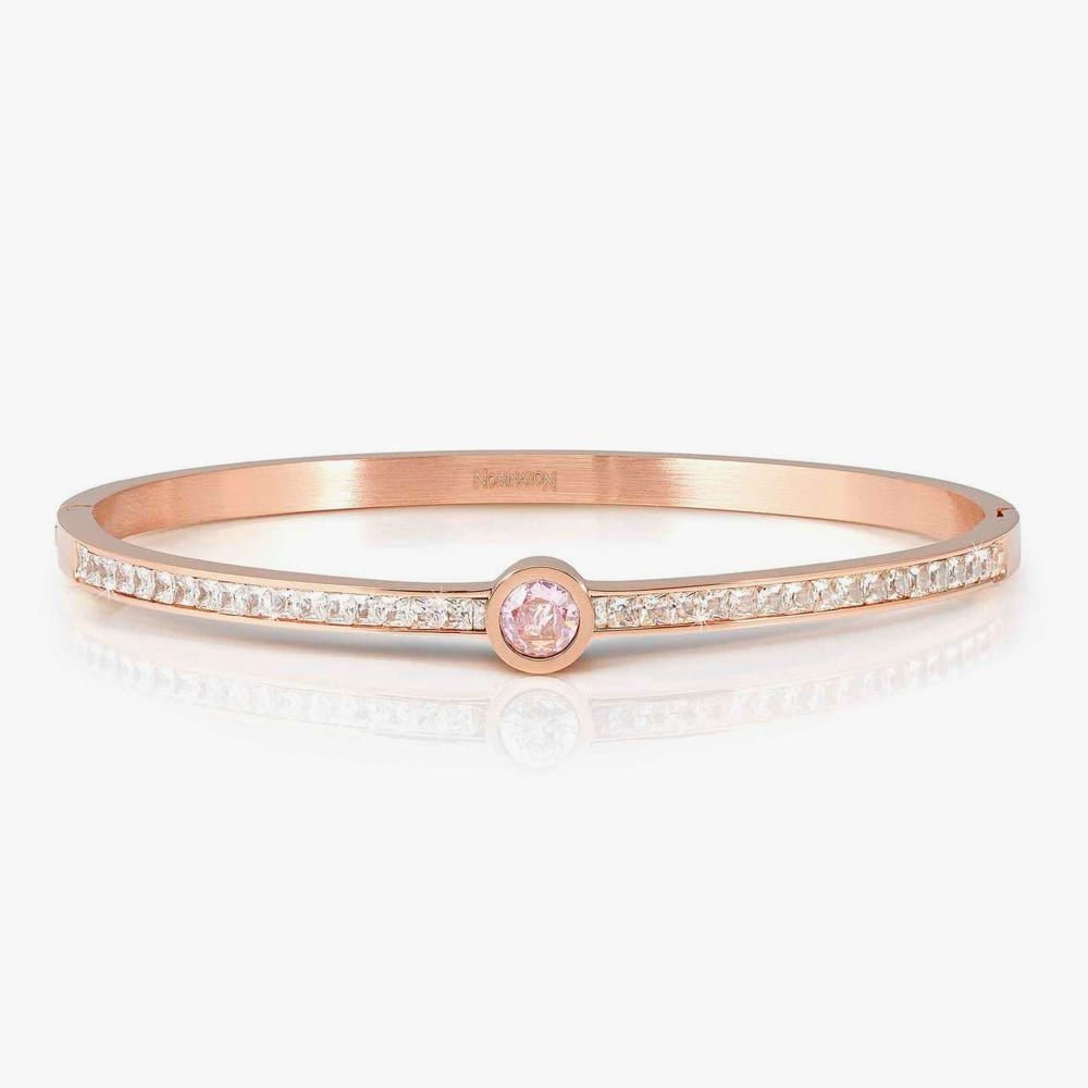 Nomination White and Rose Gold Pretty New Edition Central CZ and Pave (Medium Size) Bangles Bracelet - MococoNomination029520/0438033497562920Bracelets
