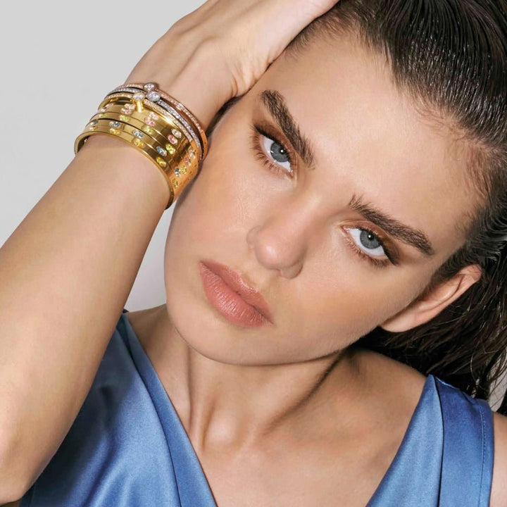 Nomination White and Rose Gold Pretty New Edition Central CZ and Pave (Medium Size) Bangles Bracelet - MococoNomination029520/0438033497562920Bracelets