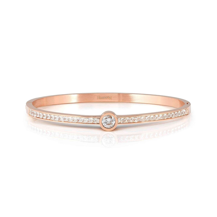 Nomination White and Rose Gold Pretty New Edition Central CZ and Pave (Medium Size) Bangles Bracelet - MococoNomination029520/0438033497562920Bracelets