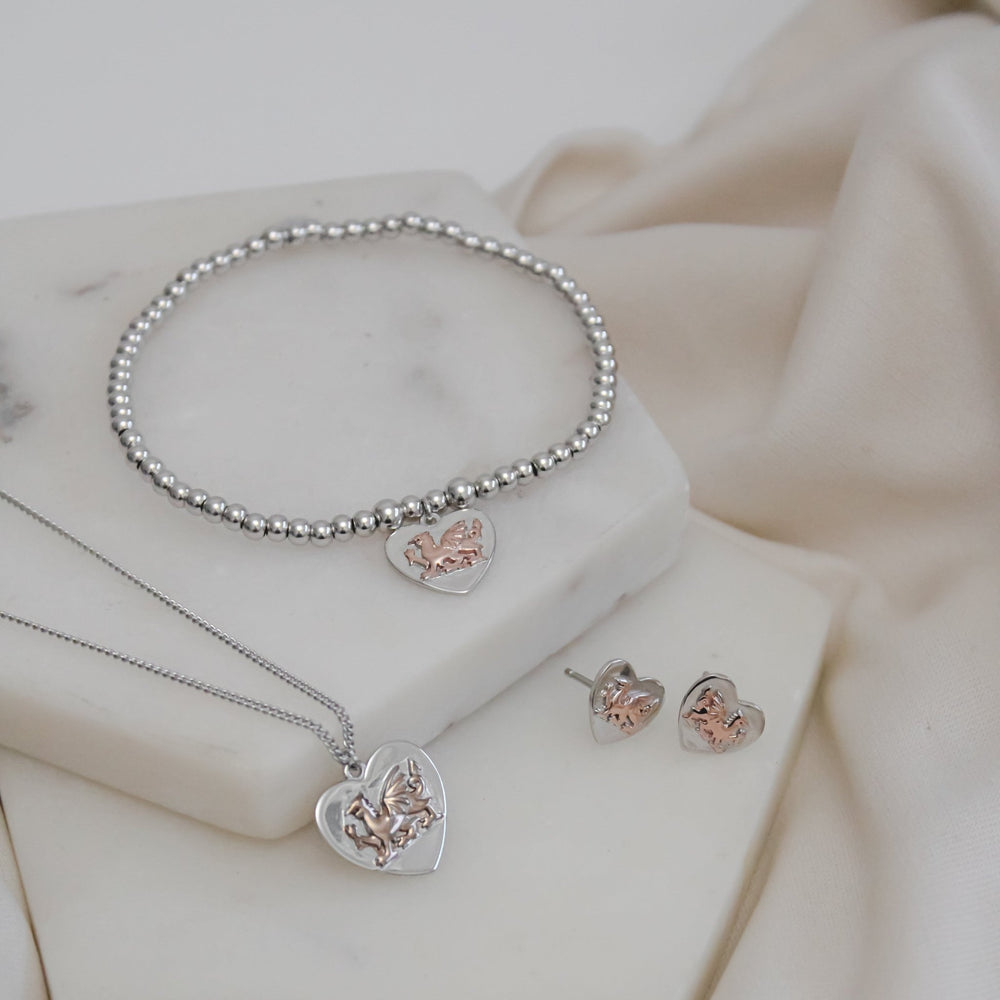 Ola Silver and Rose Gold Heart Dragon Bracelet - MococoOla.OLA00033Bracelets