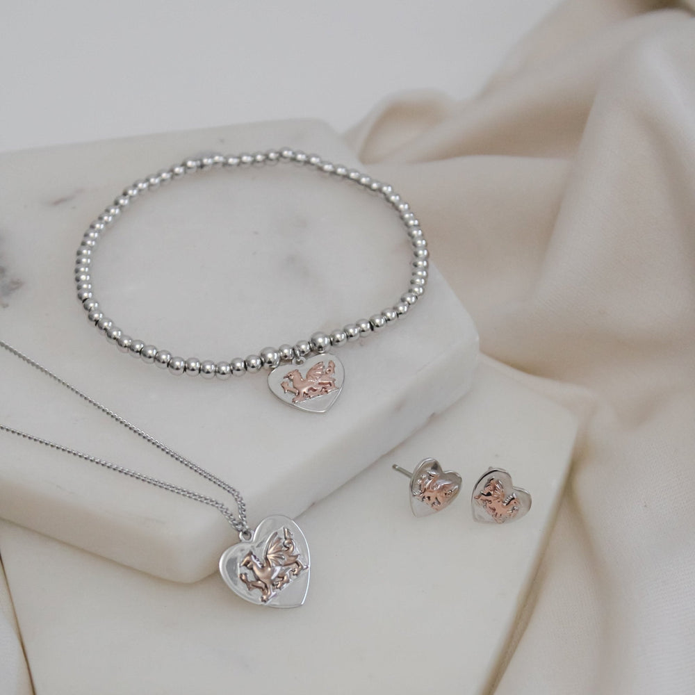 Ola Silver and Rose Gold Heart Dragon Bracelet - MococoOla.OLA00033Bracelets