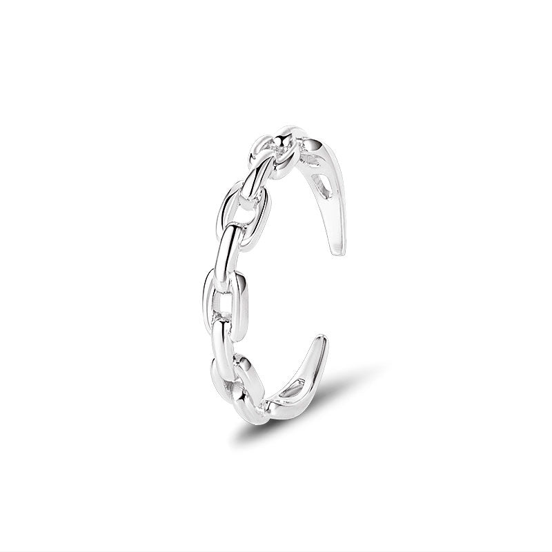 Ola Silver Chain Link Adjustable Ring - MococoOla.OLA00003Rings
