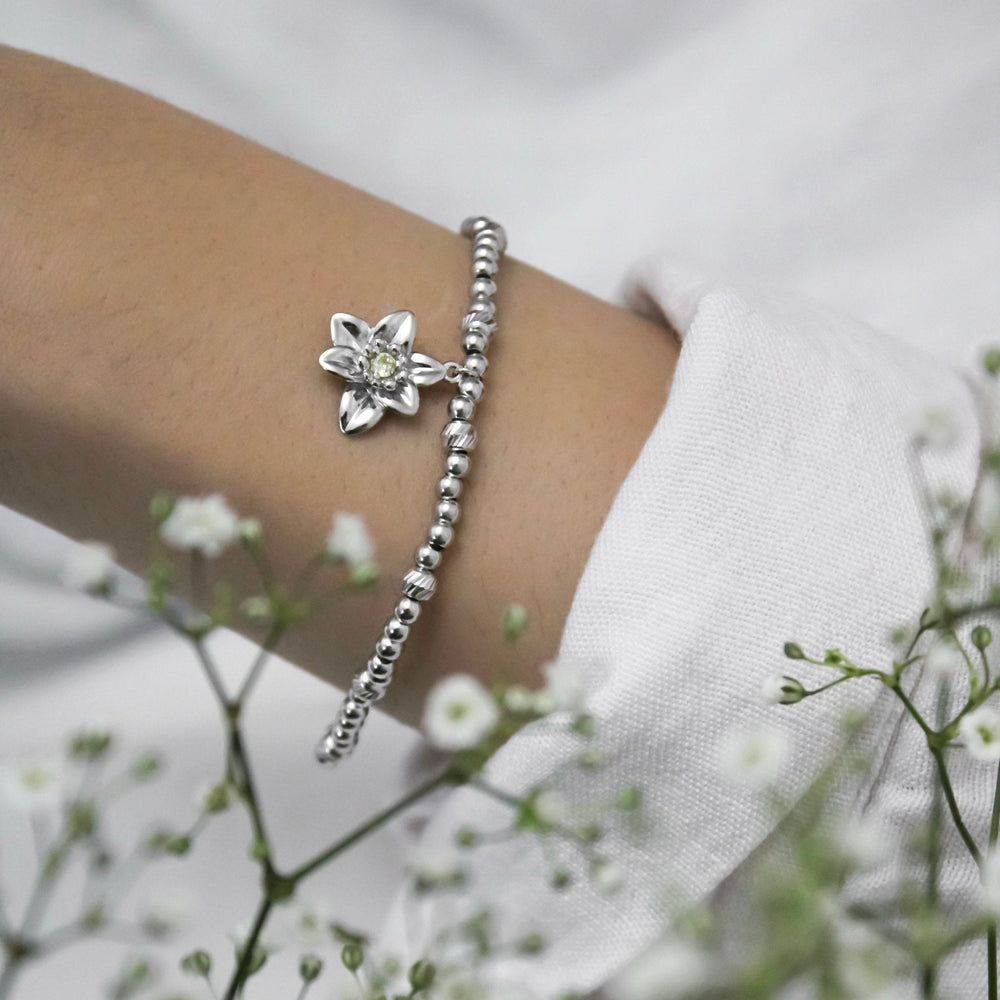 Ola Silver Daffodil Flower Bracelet - MococoOla.OLA00030Bracelets