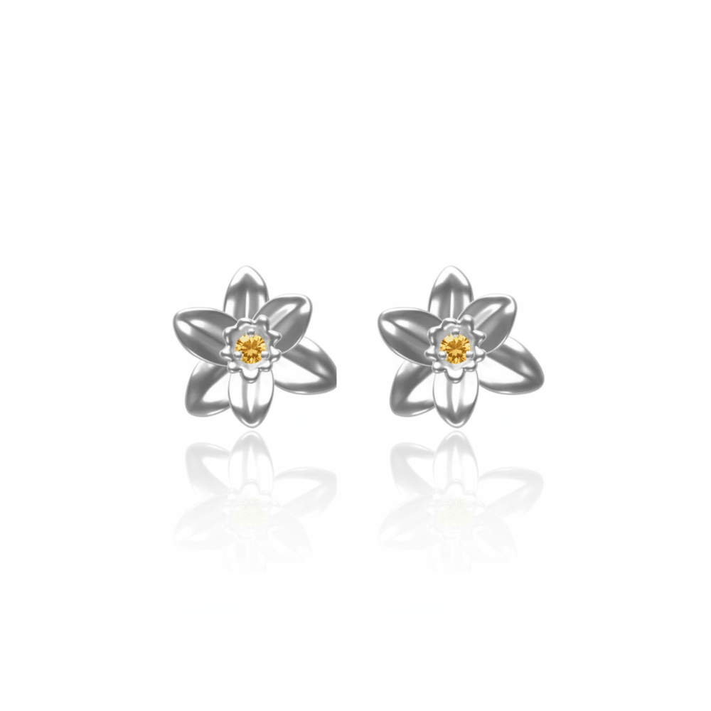 Ola Silver Daffodil Flower Earrings - MococoOla.OLA00028Earrings
