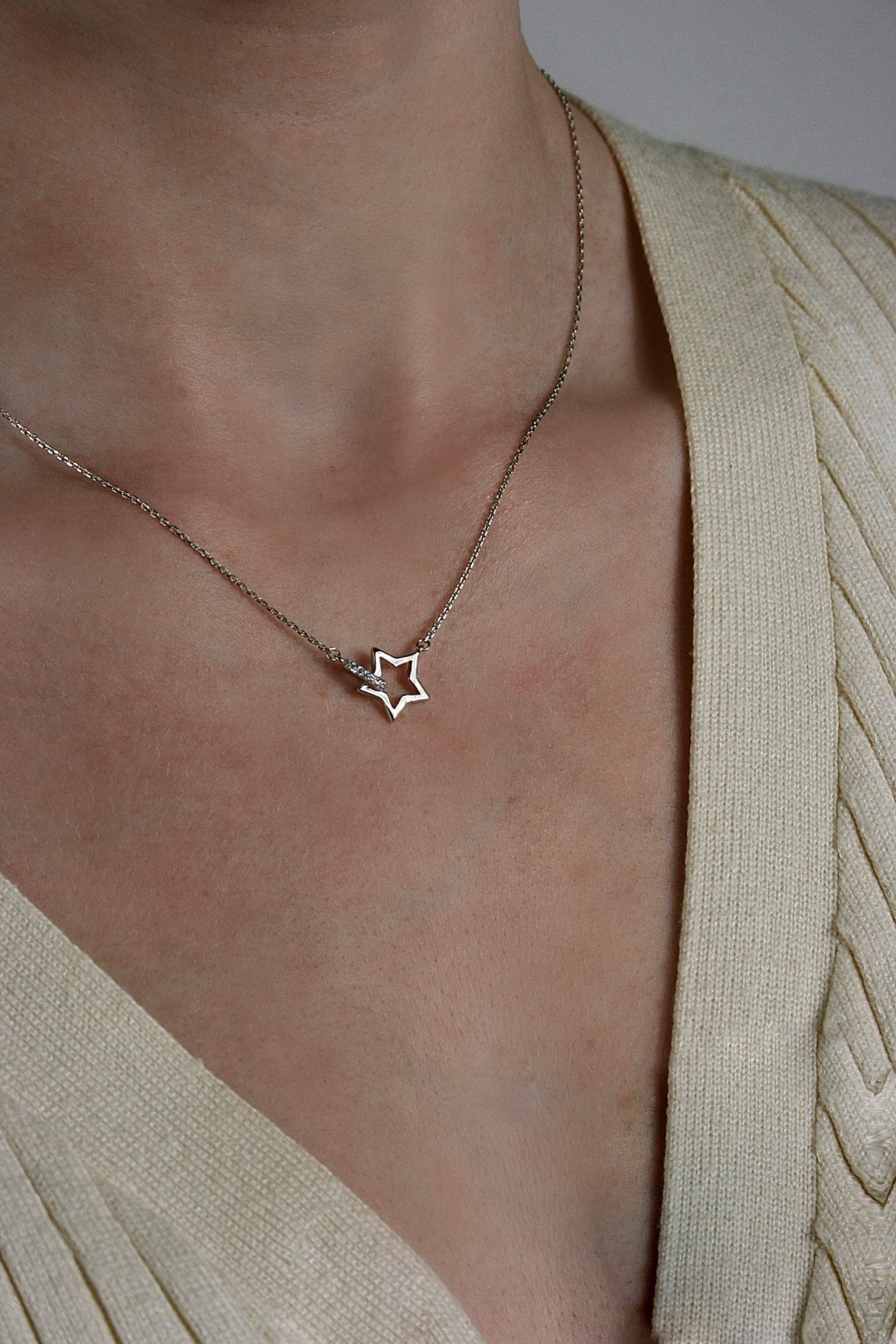 Ola Silver Interlocking Star Necklace - MococoOla.F2755Necklace