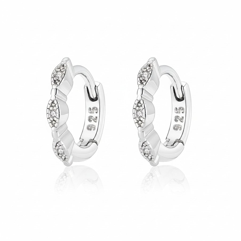 Ola Silver Mini Sparkle Huggies - MococoOla.OLA00006Earrings