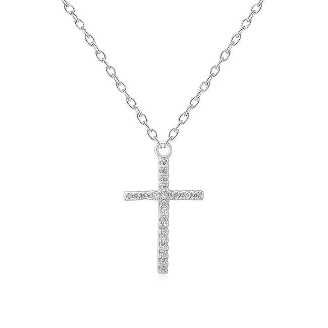 Ola Silver Sparkle Cross Necklace - MococoOla.OLA00008Necklaces