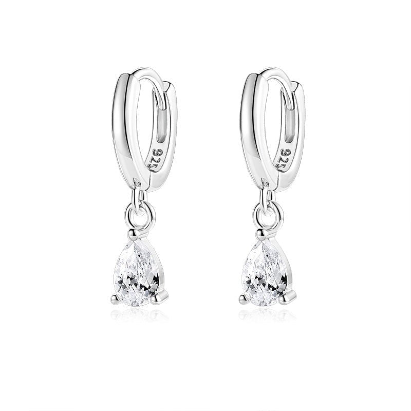Ola Silver Teardrop Dangle Hoop Earring - MococoOla.OLA00011Earrings
