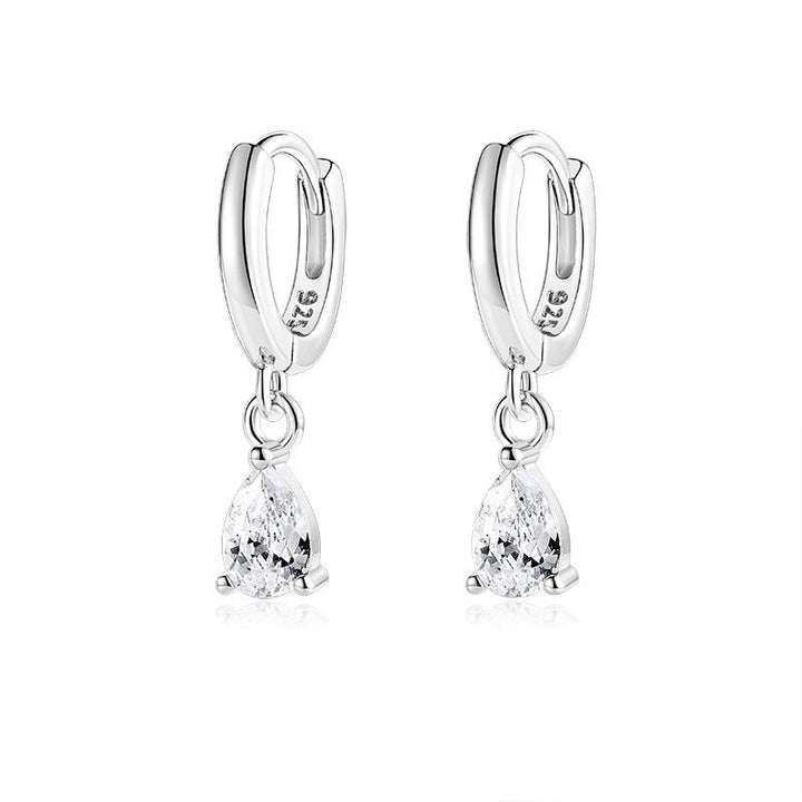 Ola Silver Teardrop Dangle Hoop Earring - MococoOla.OLA00011Earrings
