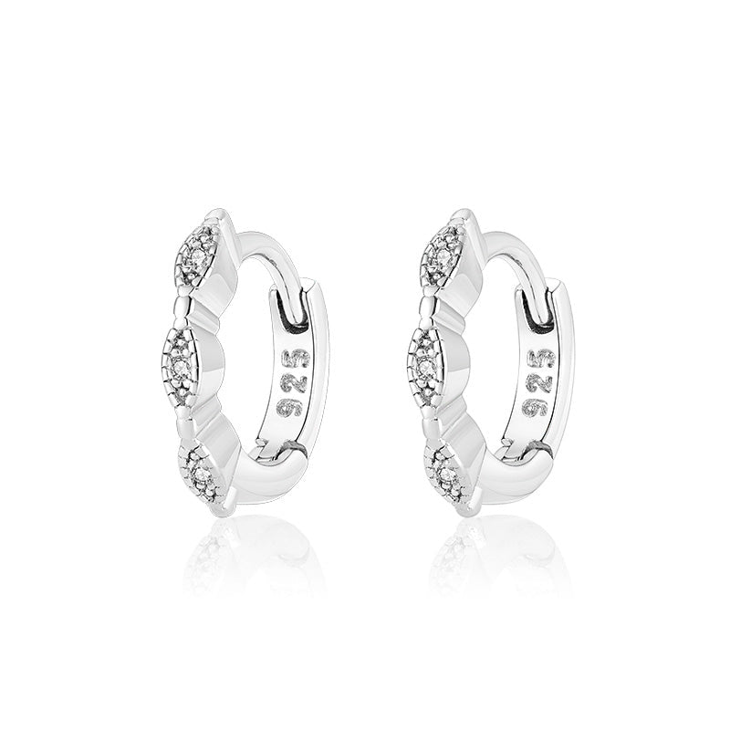 Ola Silver Triple Stone Huggies - MococoOla.OLA00012Earrings