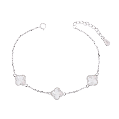 Ola Silver White Shimmer Clover Bracelet - MococoOla.OLA00016Bracelets