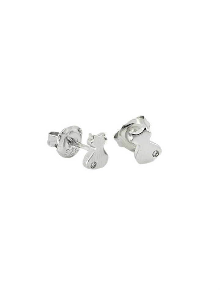 ol&co Silver Cat Stud Earrings - MococoOl&CoD5894Earrings