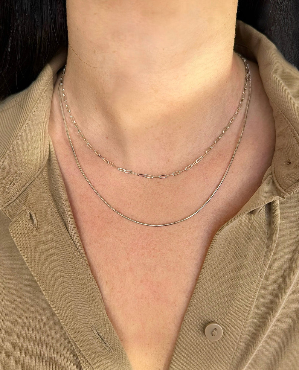 ol&co Silver Double Stacking Necklace - MococoOl&CoF2865Necklaces