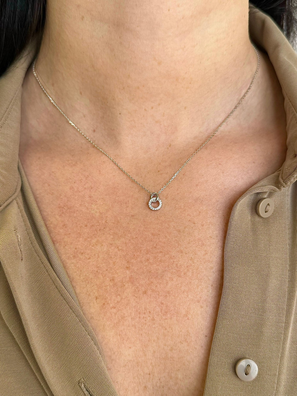 ol&co Silver Interlinking Circles Pendant Necklace - MococoOl&CoF2851Necklaces