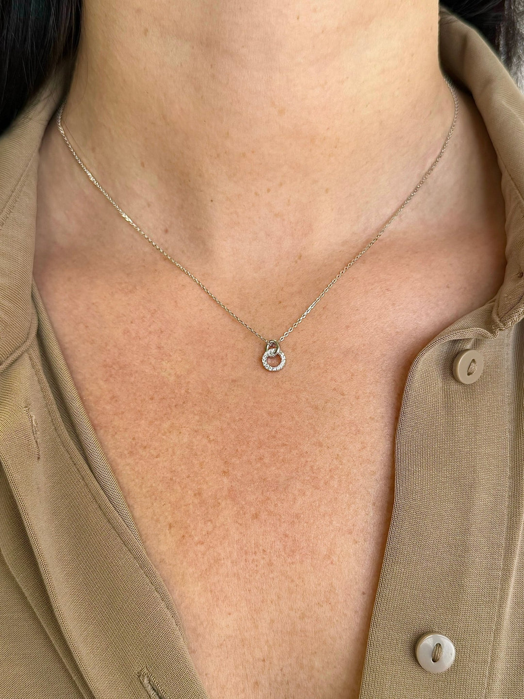 ol&co Silver Interlinking Circles Pendant Necklace - MococoOl&CoF2851Necklaces