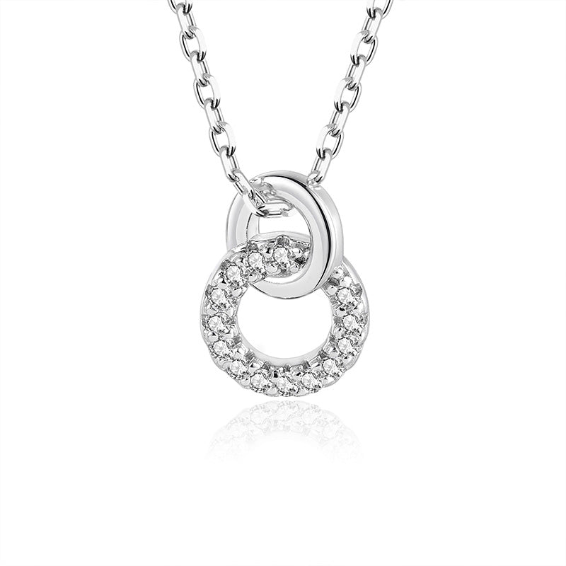 ol&co Silver Interlinking Circles Pendant Necklace - MococoOl&CoF2851Necklaces