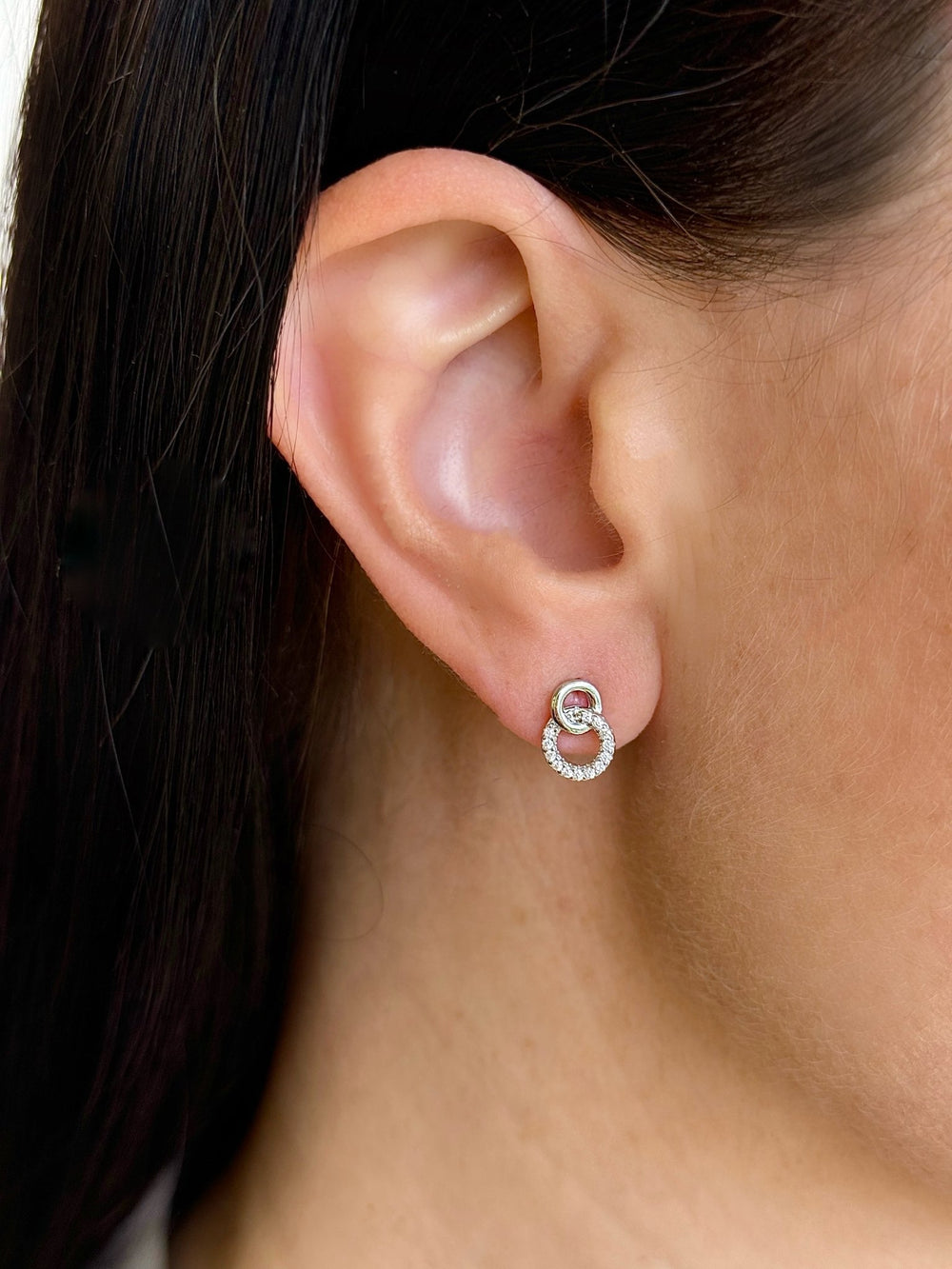 ol&co Silver Interlinking Drop Stud Earrings - MococoOl&CoD7323Earrings
